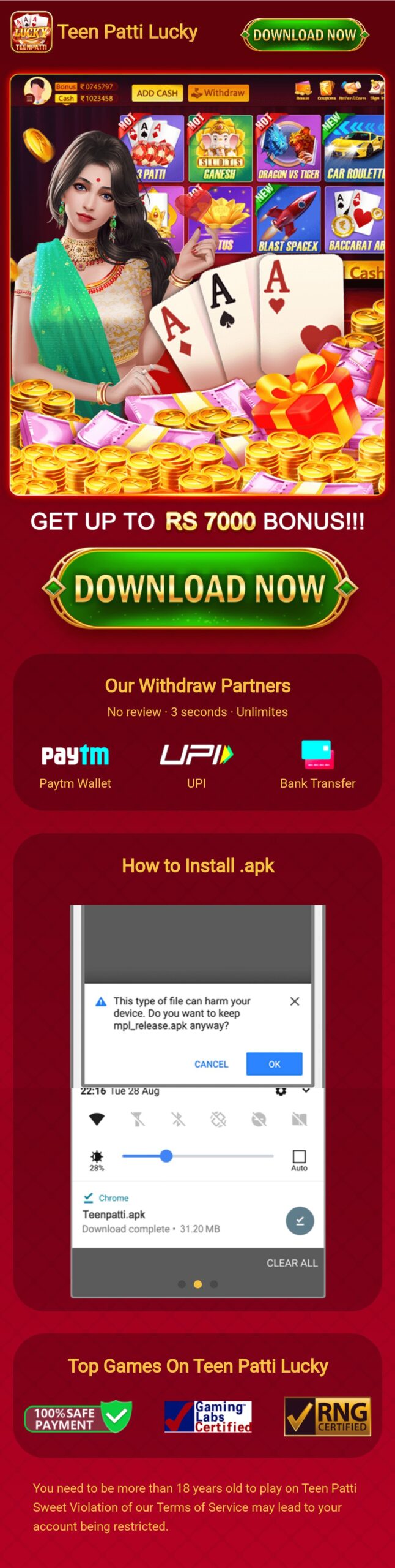 Teen Patti Lucky Apk Download